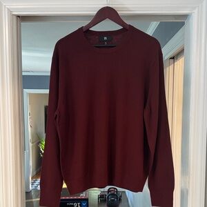 Men's Banana Republic Burgundy Merino Crew Neck Sweater